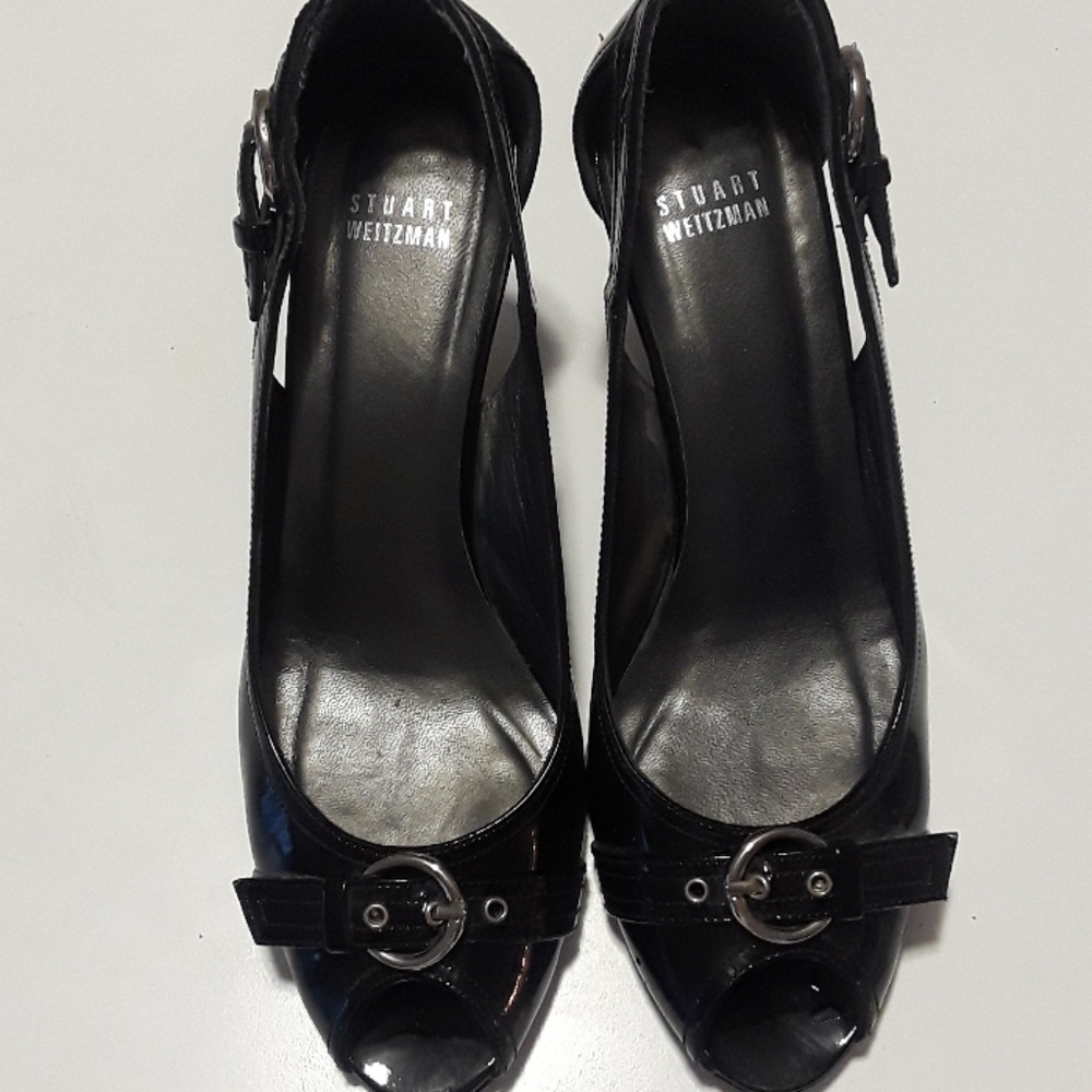 Sold Stuart weitzman black peep toe heels
